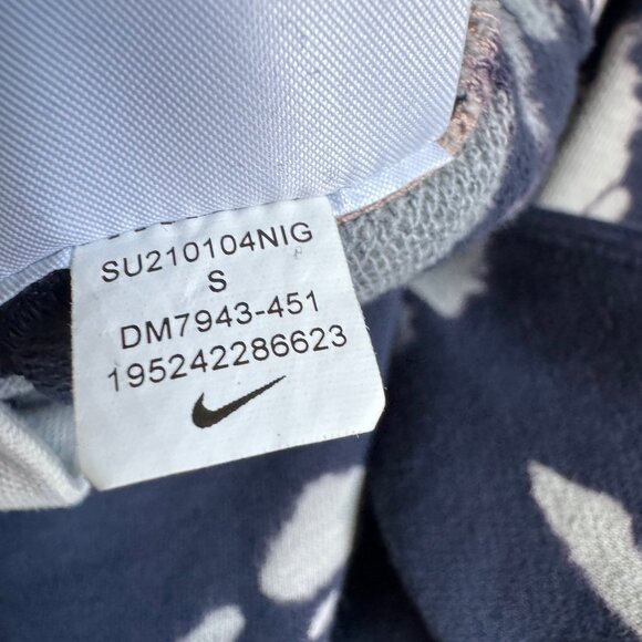 Nike Sportswear Club French Terry Pullover Hoodie Blue and White Tie Dye - - Picture 9 of 12